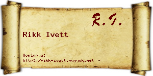 Rikk Ivett névjegykártya